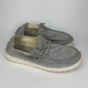 Hey Dude Wendy Stretch Fleece Shoes Women's Size 9 Glacier Gray Slide On